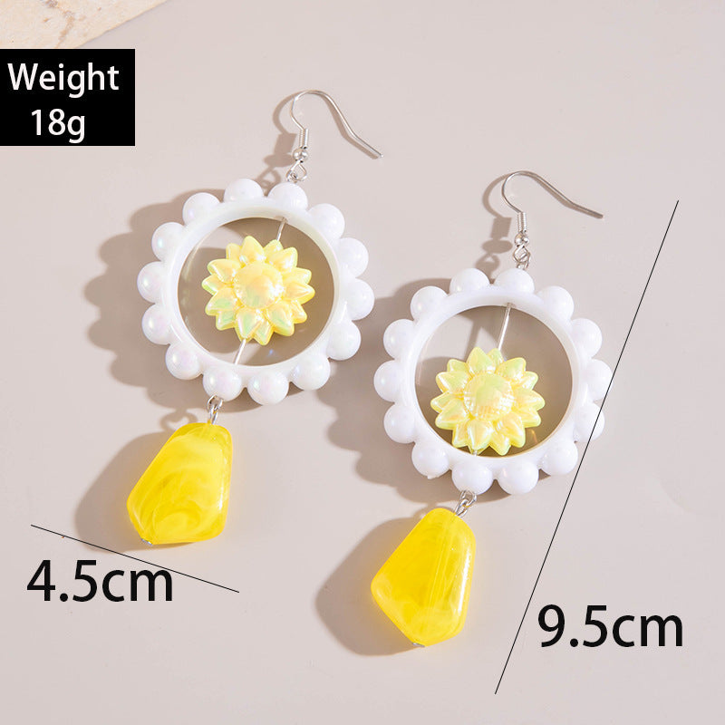 Wholesale 2PCS/Pack color flower sunflower earrings  tulip flower earrings earrings